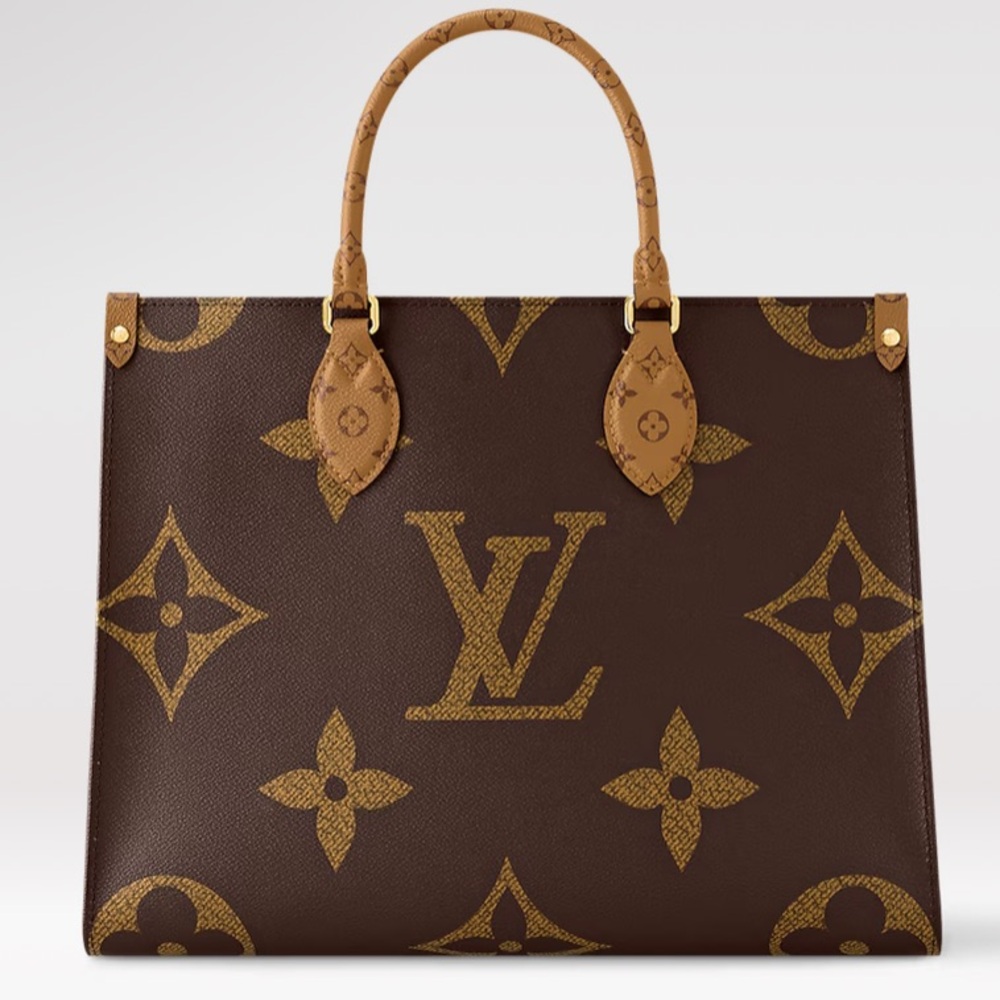 Louis Vuitton OnTheGo MM Brown and Gold Tote